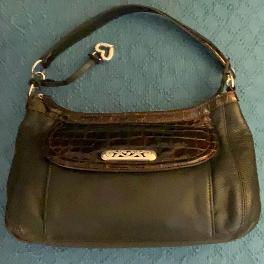 Brighton black and brown leather shoulder bag.